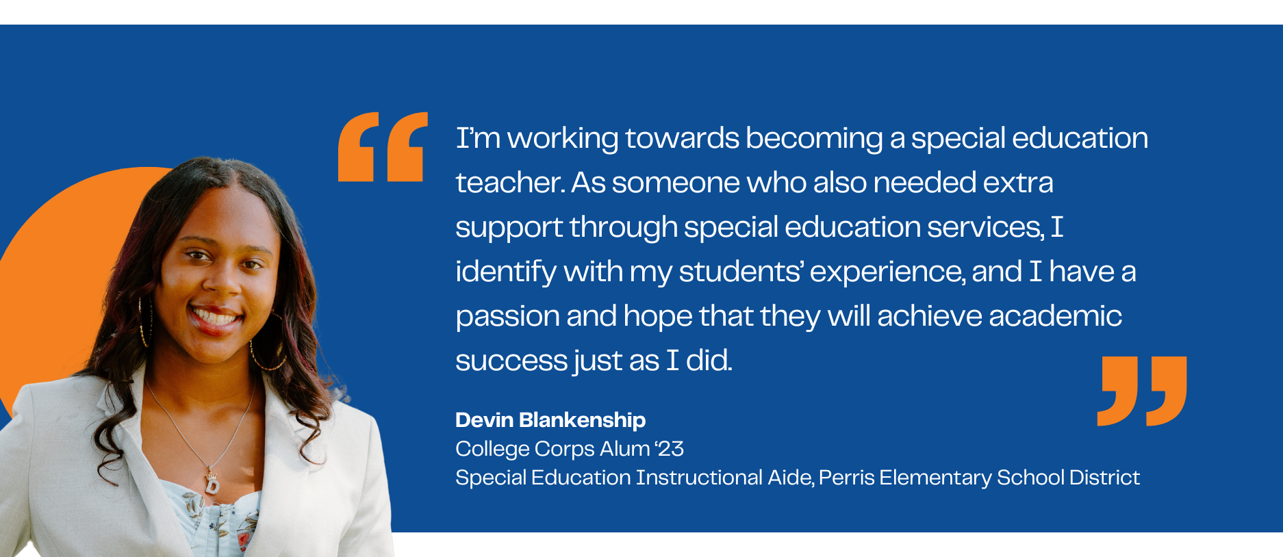 Devin alumni spotlight quote